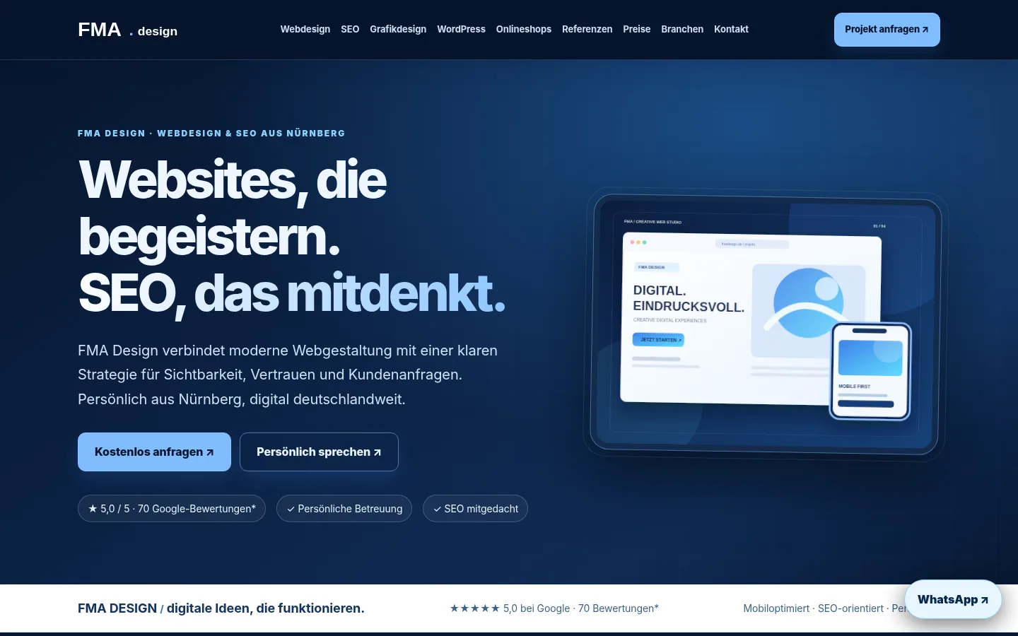 Moderne Website-Gestaltung für Unternehmen mit Zielgruppe Marburg
